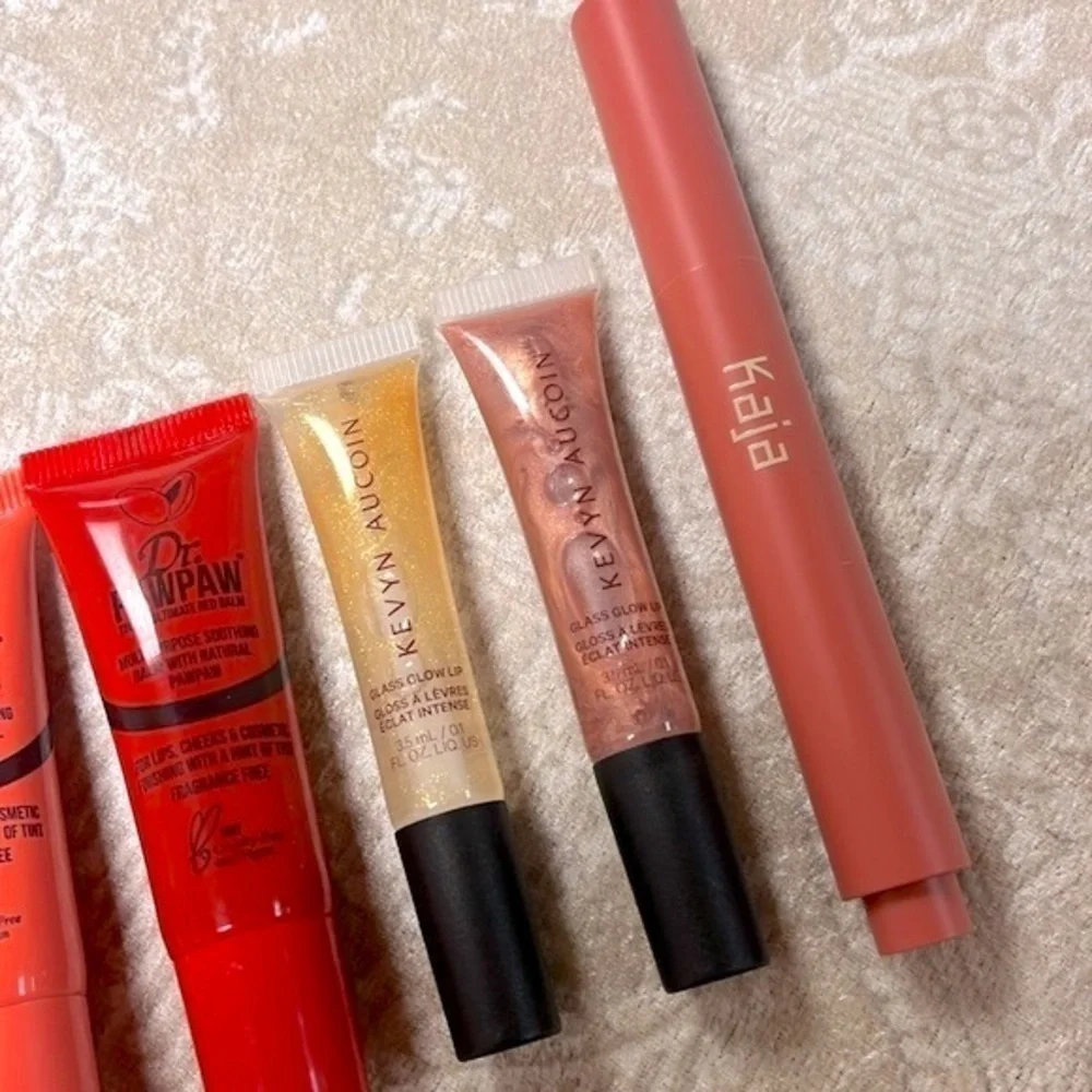 Brand New Lip Lot Kevyn Aucoin Gloss Dr. PawPaw Multipurpose Balm Kaja Holder